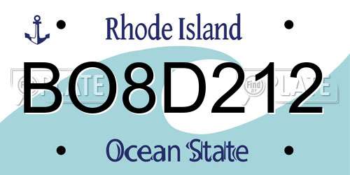BO8D212 Rhode Island License Plate