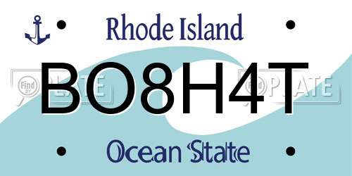 BO8H4T Rhode Island License Plate