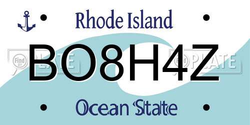 BO8H4Z Rhode Island License Plate