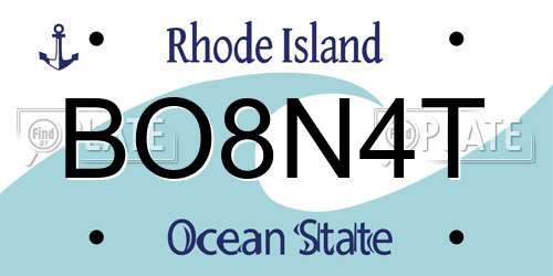 BO8N4T Rhode Island License Plate