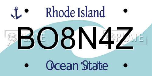 BO8N4Z Rhode Island License Plate