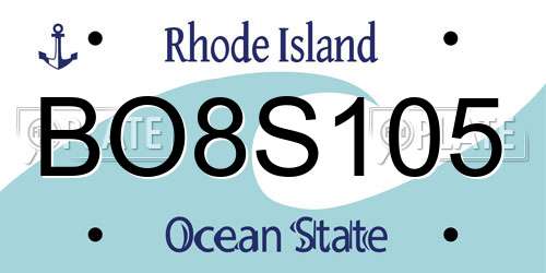 BO8S105 Rhode Island License Plate