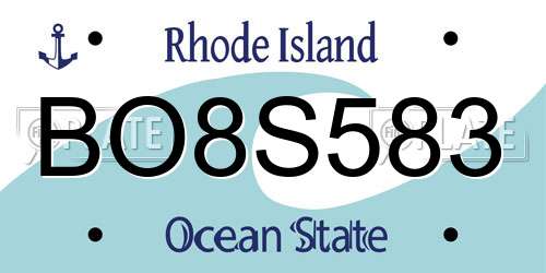 BO8S583 Rhode Island License Plate