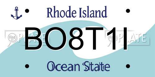 BO8T1I Rhode Island License Plate