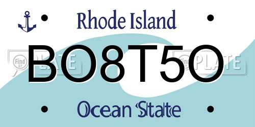 BO8T5O Rhode Island License Plate