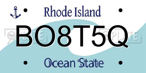 BO8T5Q Rhode Island License Plate