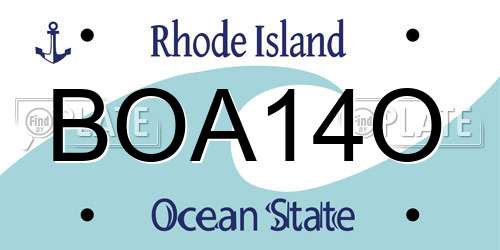 BOA14O Rhode Island License Plate