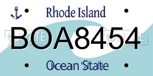 BOA8454 Rhode Island License Plate