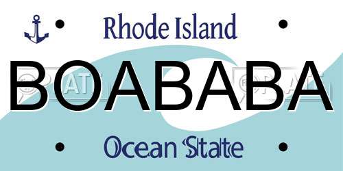 BOABABA Rhode Island License Plate