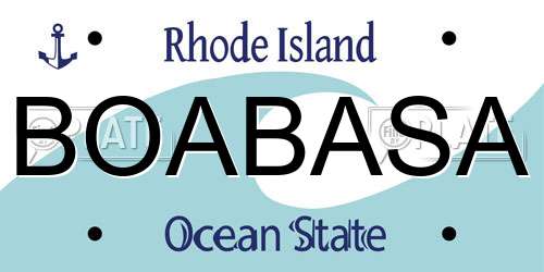 BOABASA Rhode Island License Plate