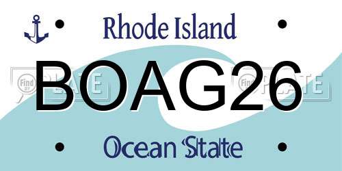 BOAG26 Rhode Island License Plate