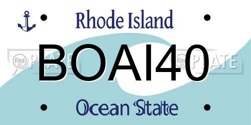 BOAI40 Rhode Island License Plate