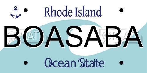BOASABA Rhode Island License Plate