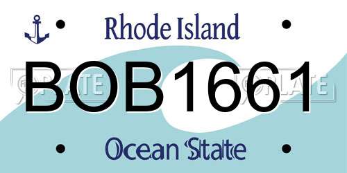 BOB1661 Rhode Island License Plate