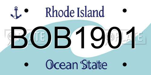 BOB1901 Rhode Island License Plate