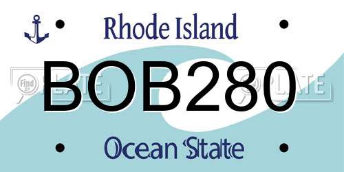 BOB280 Rhode Island License Plate