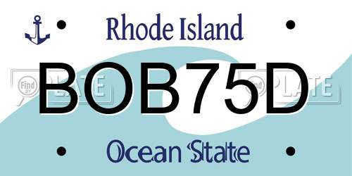 BOB75D Rhode Island License Plate