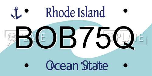 BOB75Q Rhode Island License Plate