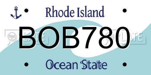 BOB780 Rhode Island License Plate