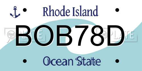 BOB78D Rhode Island License Plate