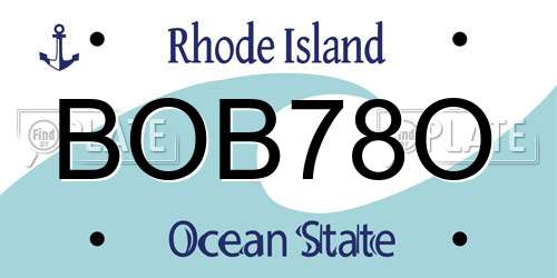 BOB78O Rhode Island License Plate