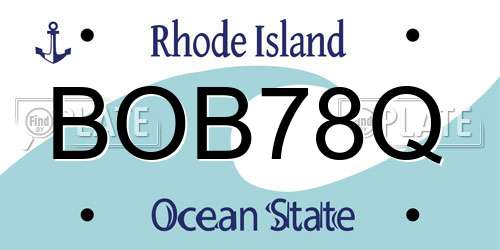 BOB78Q Rhode Island License Plate