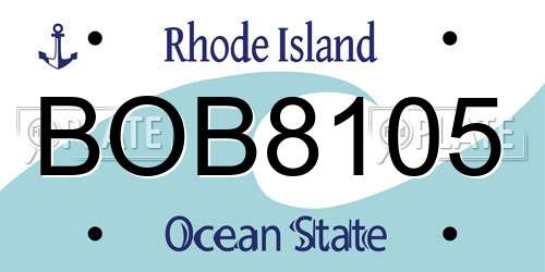 BOB8105 Rhode Island License Plate
