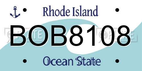 BOB8108 Rhode Island License Plate