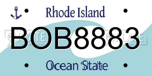 BOB8883 Rhode Island License Plate