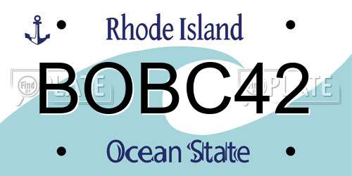 BOBC42 Rhode Island License Plate
