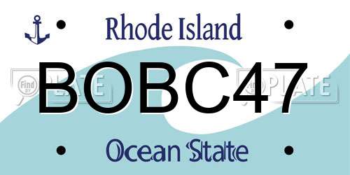 BOBC47 Rhode Island License Plate