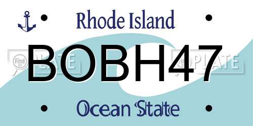 BOBH47 Rhode Island License Plate