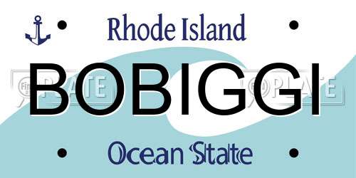 BOBIGGI Rhode Island License Plate