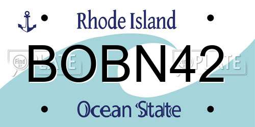 BOBN42 Rhode Island License Plate