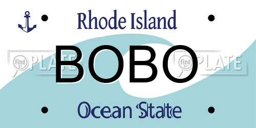 BOBO Rhode Island License Plate