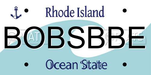 BOBSBBE Rhode Island License Plate