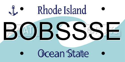 BOBSSSE Rhode Island License Plate