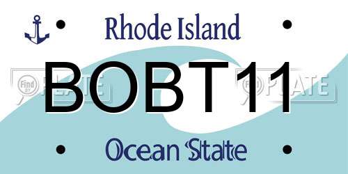 BOBT11 Rhode Island License Plate