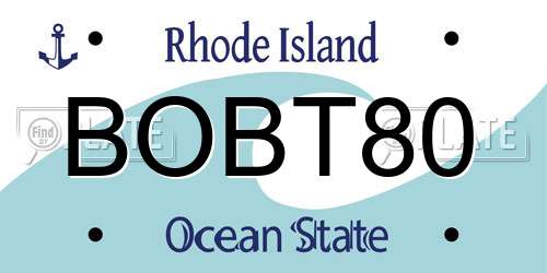 BOBT80 Rhode Island License Plate