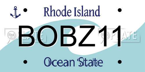 BOBZ11 Rhode Island License Plate