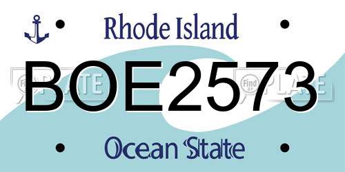 BOE2573 Rhode Island License Plate