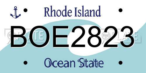 BOE2823 Rhode Island License Plate