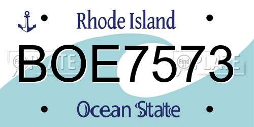 BOE7573 Rhode Island License Plate
