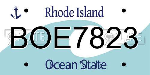 BOE7823 Rhode Island License Plate