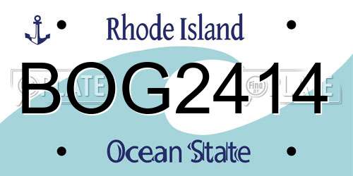 BOG2414 Rhode Island License Plate