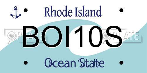 BOI10S Rhode Island License Plate