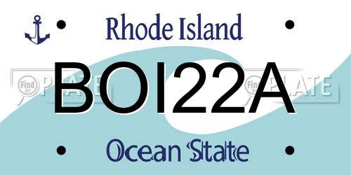 BOI22A Rhode Island License Plate