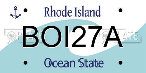 BOI27A Rhode Island License Plate