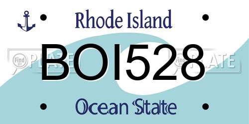 BOI528 Rhode Island License Plate