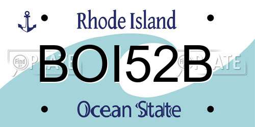 BOI52B Rhode Island License Plate